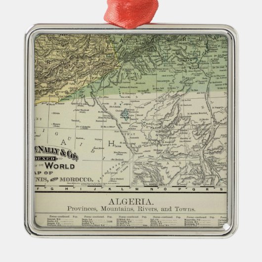 Algerije, Tunis en Marokko Metalen Ornament (Voorkant)