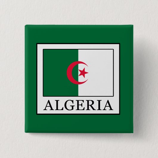 Algerije Vierkante Button 5,1 Cm (Voorkant)