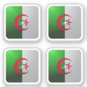 Algerije vierkante glanzende vlag sticker (Voorkant)