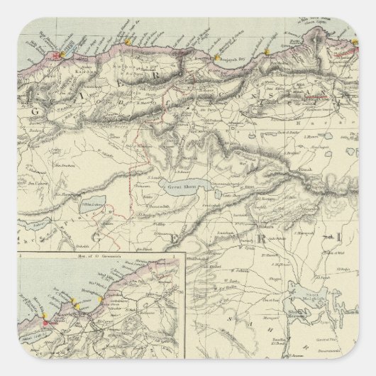 Algerije Vierkante Sticker (Voorkant)