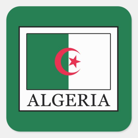 Algerije Vierkante Sticker (Voorkant)