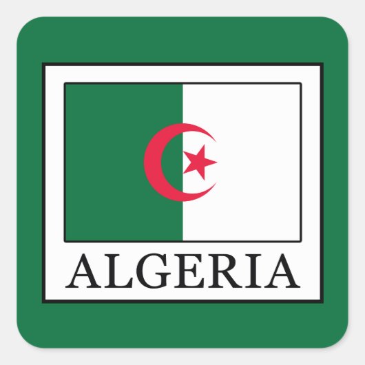 Algerije Vierkante Sticker (Voorkant)