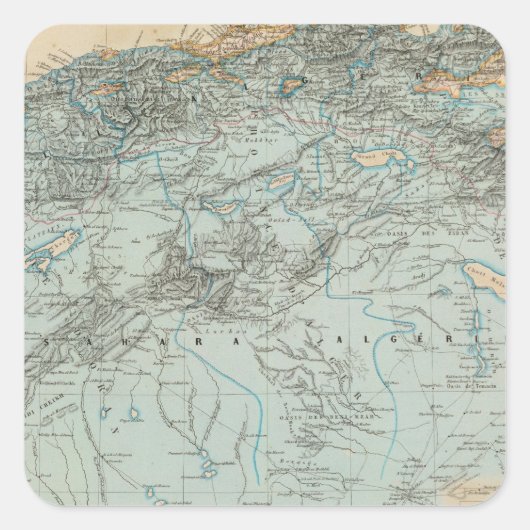 Algerije Vierkante Sticker (Voorkant)