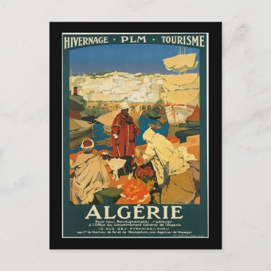 Algerije Vintage Travel Poster Briefkaart (Voorkant)