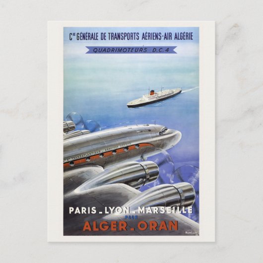 Algerije Vintage Travel Poster Briefkaart (Voorkant)