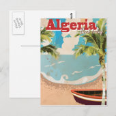 Algerije Vintage Travel Poster. Briefkaart (Voorkant / Achterkant)