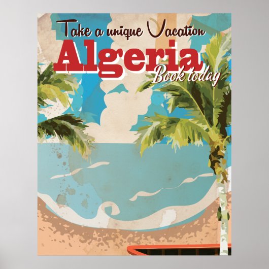 Algerije Vintage Travel Poster. Poster (Voorkant)