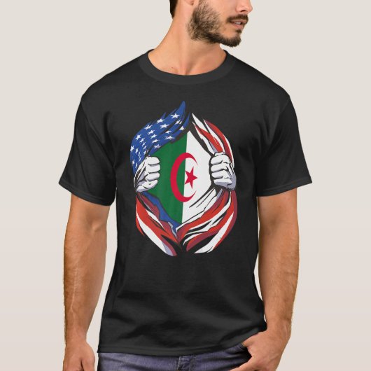 Algerije Vlag Amerikaan Trots op mijn Algerijnse e T-shirt (Voorkant)