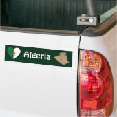 Algerije Vlag Hart + Landkaart Bumpersticker (Op Truck)