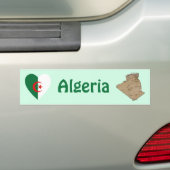 Algerije Vlag Hart + Landkaart Bumpersticker (Op auto)