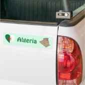 Algerije Vlag Hart + Landkaart Bumpersticker (Op Truck)