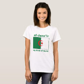 Algerije Vlag + Kaart + Tekst T-shirt (Voorkant volledig)
