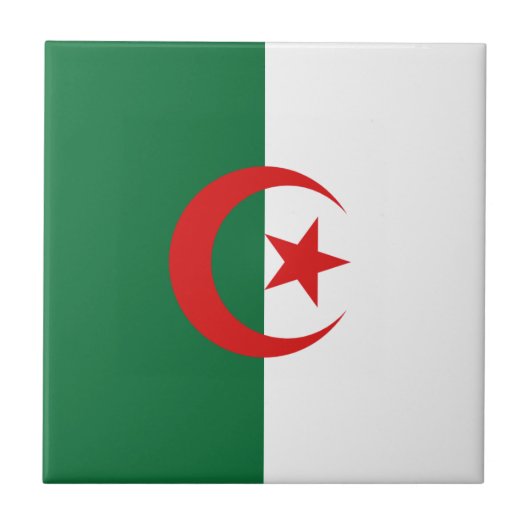 Algerije Vlag Keramische Tegel Tegeltje (Voorkant)