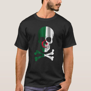 Algerije Vlag Ontwerp Schedel Vlag Algerije T-shirt