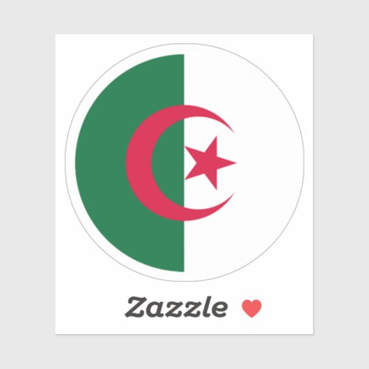 Algerije Vlag Ronde Sticker (Vel)
