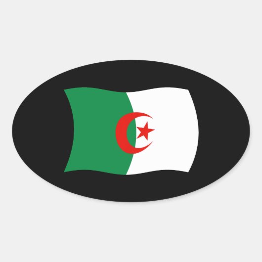Algerije Vlag Sticker (Voorkant)