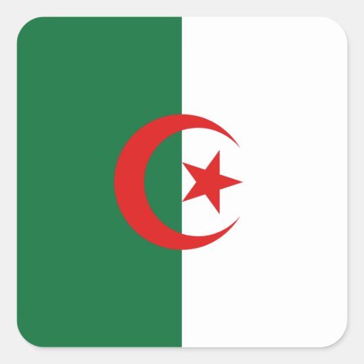 Algerije Vlag Sticker (Voorkant)