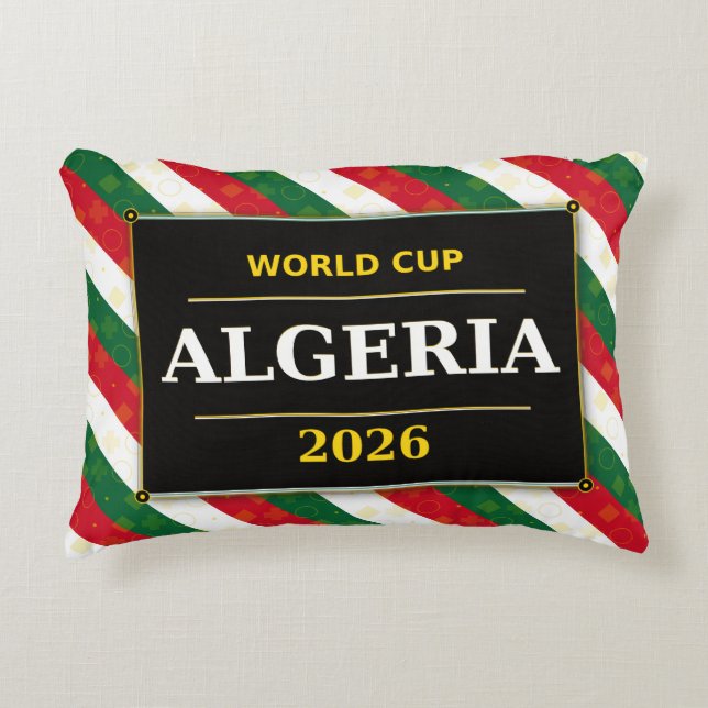 Algerije Voetbalfan 2026 met Stunning Patronen Accent Kussen (Voorkant)