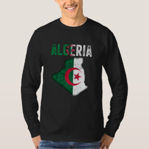 Algerijns Algerije Landkaart Vlag T-shirt