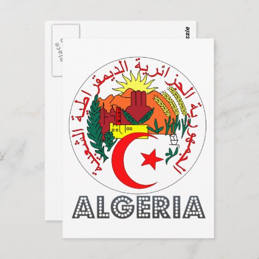 Algerijns Emblem Briefkaart (Voorkant / Achterkant)