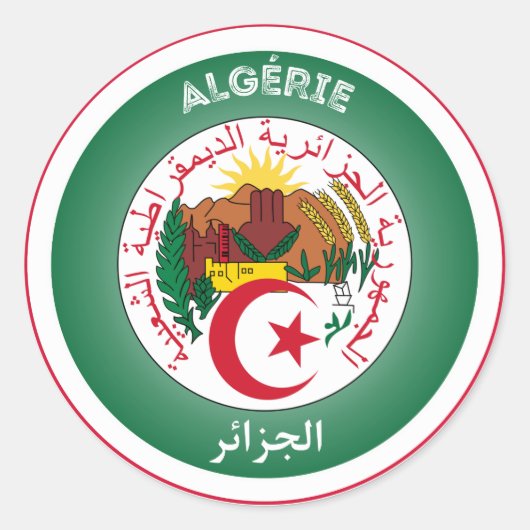Algerijns Erfgoed Embleem Ronde Sticker (Voorkant)