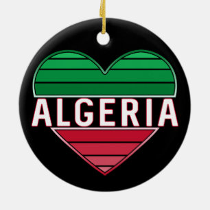 Algerijns hart, ik hou van Algerije Keramisch Ornament