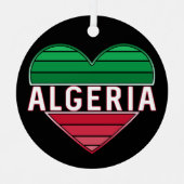 Algerijns hart, ik hou van Algerije Metalen Ornament (Voorkant)
