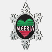 Algerijns hart, ik hou van Algerije Tin Sneeuwvlok Ornament (Rechts)
