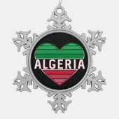 Algerijns hart, ik hou van Algerije Tin Sneeuwvlok Ornament (Voorkant)