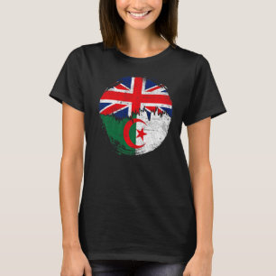 Algerijns met de Britse vlag Algerije T-shirt
