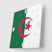 Algerijns nationaal vlaggenpatriottisch vierkante klok (Hoek)