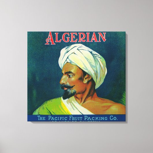 Algerijns Oranje etiket Canvas Afdruk (Voorkant)