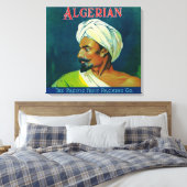 Algerijns Oranje etiket Canvas Afdruk (Insitu (Slaapkamer))