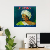 Algerijns Oranje etiket Poster (Thuiskantoor)