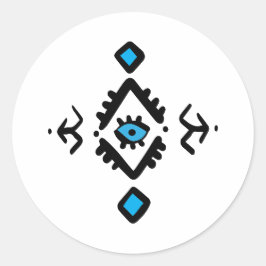 Algerijnse Amazigh Spirituele Bescherming Evil Eye Ronde Sticker