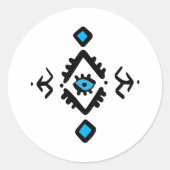 Algerijnse Amazigh Spirituele Bescherming Evil Eye Ronde Sticker (Voorkant)