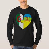 Algerijnse Amazigh wortels bijpassende vlag trots  T-shirt (Voorkant)