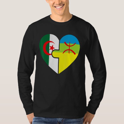 Algerijnse Amazigh wortels bijpassende vlag trots  T-shirt (Voorkant)