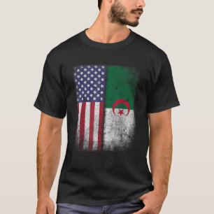 Algerijnse Amerikaanse Vlag Algerije Verenigde Sta T-shirt