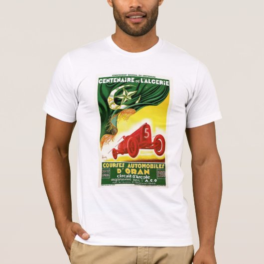  Algerijnse auto Race Ad T-shirt (Voorkant)