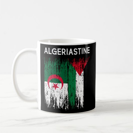 Algerijnse en Palestijnse vlag Algerije en Palesti Koffiemok (Links)