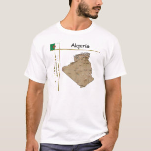 Algerijnse kaart + vlag + titel T-shirt