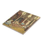 Algerijnse tapijtmakers 1899 tegeltje (Zijkant)