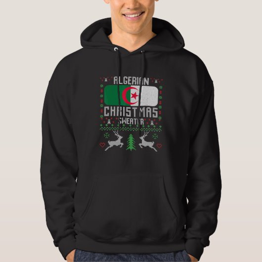 Algerijnse vlag Algerijnse kerstkeuter Hoodie (Voorkant)