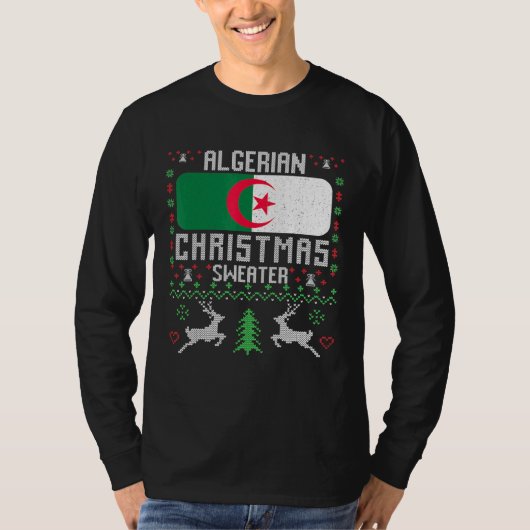 Algerijnse vlag Algerijnse kerstkeuter T-shirt (Voorkant)