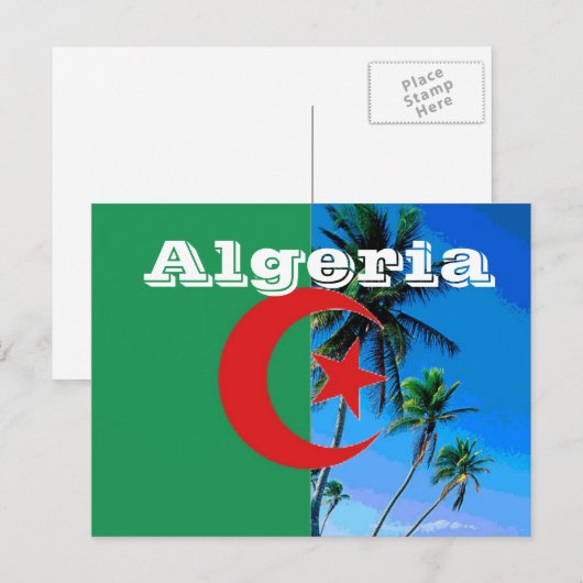 Algerijnse vlag briefkaart (Voorkant / Achterkant)