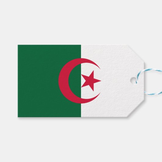 Algerijnse vlag cadeaulabel (Voorkant (Horizontaal))
