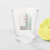 Algerijnse vlag Embleem Verstoorde Vintage Shot Glas (Achterkant)