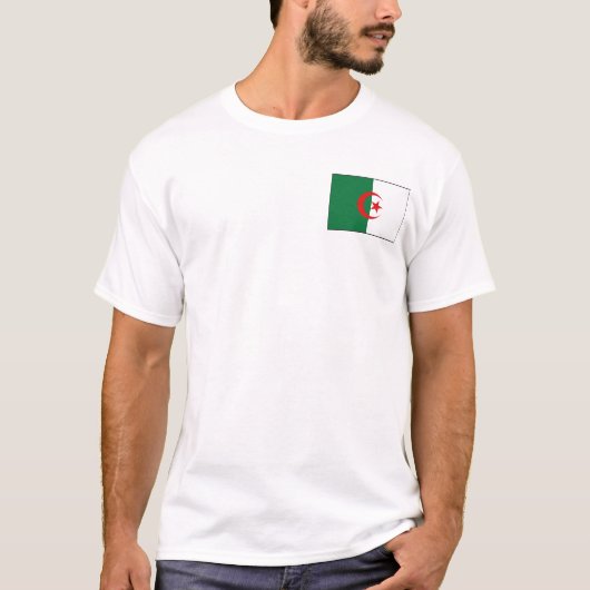 Algerijnse vlag en kaart T-Shirt (Voorkant)