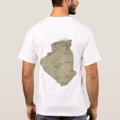 Algerijnse vlag en kaart T-Shirt (Achterkant)